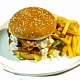 Белиссимо бургер с мясной котлетой и картофелем фри